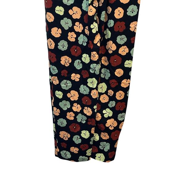 BP Wildfang Pants XXS Black Floral Straight Leg Bohemian Concert Festival New - Picture 6 of 13